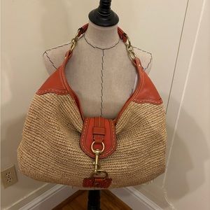 EUC Coach straw hobo bag